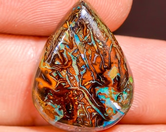12 Ct Natural Boulder Opal | Pear Shape Cabochon Loose Gemstone 19x14 mm
