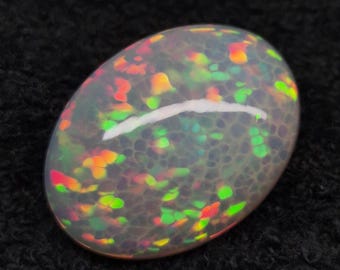 16 Ct AAA Honeycomb Fire Opal | Rare Natural Ethiopian Oval Cabochon Gemstone