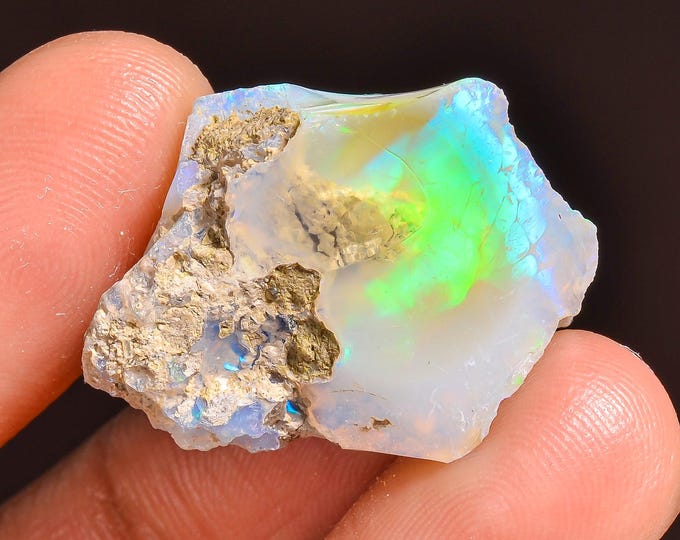 Gorgeous Top Grade Quality 100% Natural Welo Fire Ethiopian Opal Fancy Rough Loose Gemstone For Making Jewelry 25X18X10 MM 17.50 Cts KR57-20