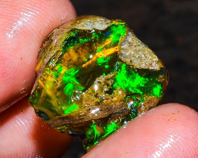 Opal Rough Gemstone,Natural Crystal Opal Rough,Welo Fire Crystal Opal, Flashy Fire Specimens Ethiopian Opal Raw, Oil Opal Rough, 08.50Cts.
