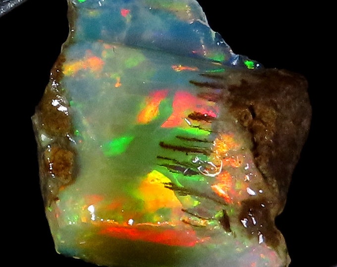 opal roughTempting Top Grade Quality 100% Natural Welo Fire Ethiopian Opal Rough Loose Gemstone For Making Jewelry 14X15X05 MM 04.70 Cts.