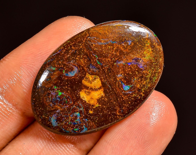 Outstanding Top Grade Quality 100% Natural Boulder Opal Oval Shape Cabochon Loose Gemstone For Making Jewelry 29X20X5 MM 26.50 Cts. KR62-6
