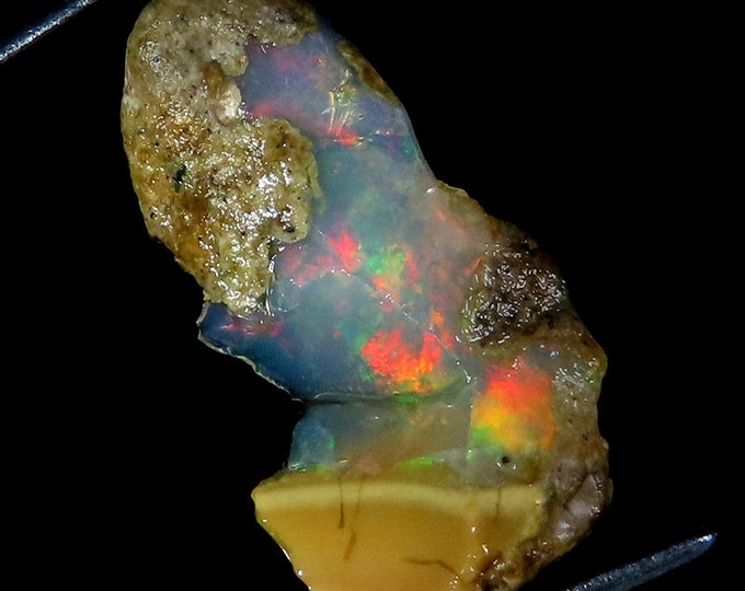 Unique Top Grade Quality 100% Natural Welo Fire Ethiopian Opal Fancy Rough Loose Gemstone For Making Jewelry 11X26X04 MM 06.00 Cts.