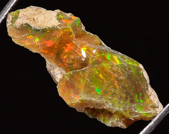 Excellent Top Grade Quality 100% Natural Welo Fire White Ethiopian Opal Rough Loose Gemstone For Making Jewelry 27X11X09 MM 10.Cts. OM12-88