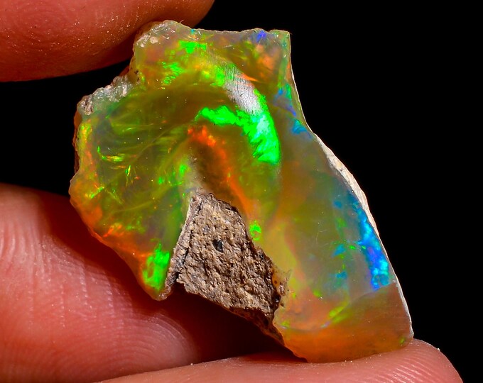 OPAL Raw Crystals - AA Grade, Large -Raw Opal, Rough Opal, Welo Opal, 24X17X7 MM 09.50 Cts. KR46-3