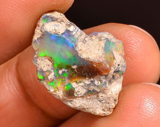 Stunning Top Grade Quality 100% Natural Welo Fire Ethiopian Opal Fancy Rough Loose Gemstone For Making Jewelry 17X13X8 MM 05.50 Cts. KR61-20