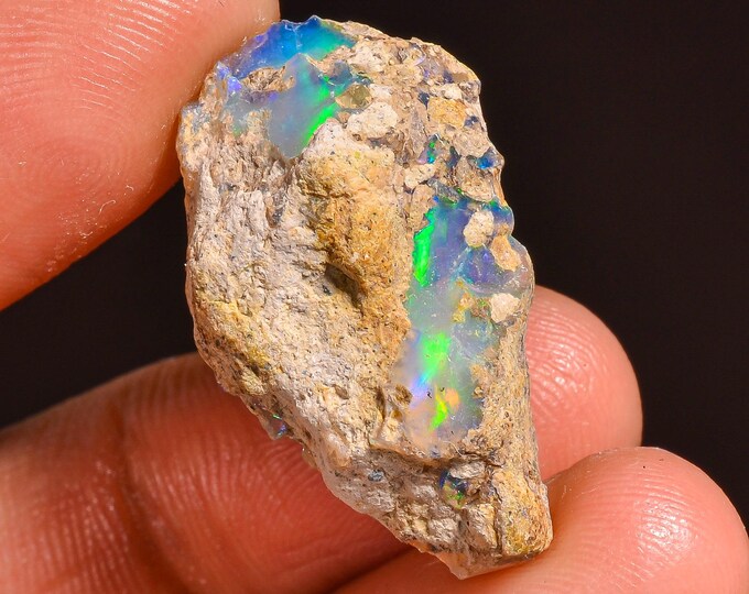 Terrific Top Grade Quality 100% Natural Welo Fire Ethiopian Opal Fancy Rough Loose Gemstone For Making Jewelry 25X15X10 MM 13.50 Cts KR57-37