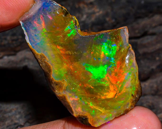 Opal Rough Gemstone, Natural Crystal Opal Rough,Welo Fire Crystal Opal, Flashy Fire Specimens Ethiopian Opal Raw, Oil Opal Rough, 23.50 Cts.