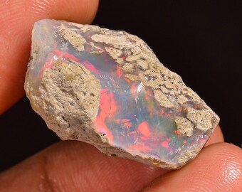 Welo Fire Ethiopian Opal Rough Gemstone: Jewelry Making (20X17X14 MM, 24.00 Cts.)