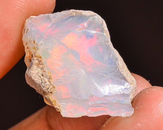 Unique Top Grade Quality 100% Natural Welo Fire Ethiopian Opal Fancy Rough Loose Gemstone For Making Jewelry 26X18X9 MM 16.00 Cts. KR57-38