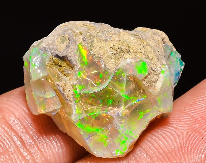 23.00 Cts. 100% Natural Welo Fire Ethiopian Opal Rough Loose Gemstone 22x19x13 MM