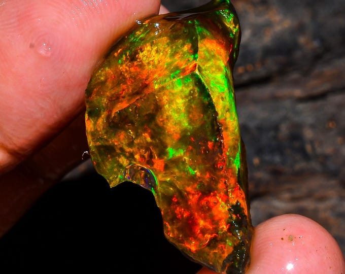 Opal Rough Gemstone, Natural Crystal Opal Rough,Welo Fire Crystal Opal, Flashy Fire Specimens Ethiopian Opal Raw, Oil Opal Rough, 16.00 Cts.