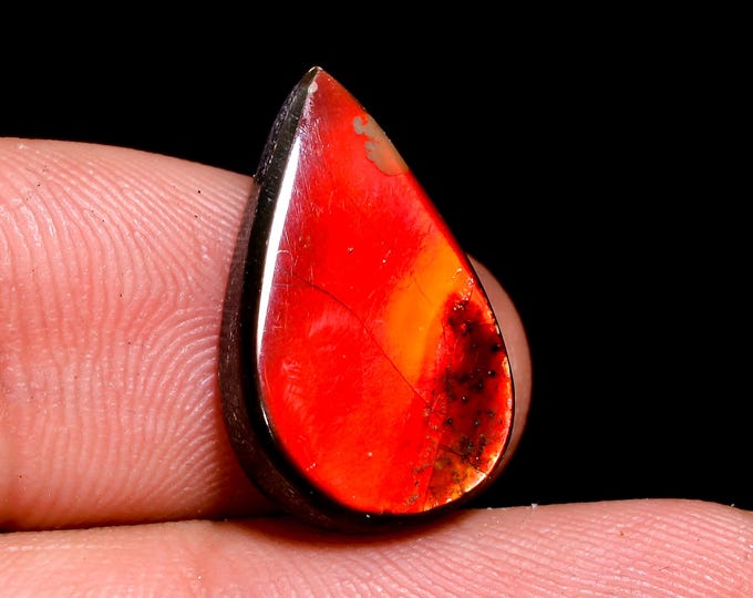 Marvellous Top Grade Quality 100% Natural Ammolite Pear Shape Cabochon Loose Gemstone For Making Jewelry 18X11X4 MM 07.50 Cts. KR41-15