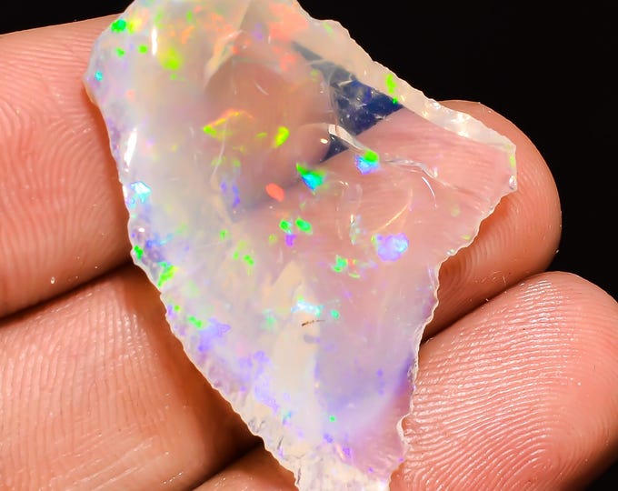11.5 Cts. 100% Natural Welo Fire Ethiopian Opal Rough Loose Gemstone 32X23X03 MM