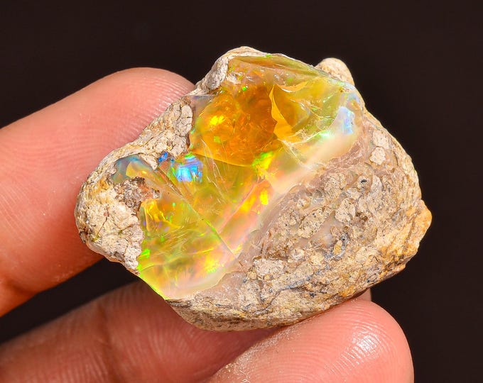 Terrific Top Grade Quality 100% Natural Welo Fire Ethiopian Opal Fancy Rough Loose Gemstone For Making Jewelry 30X23X14 MM 43.00 Cts. KR57-2