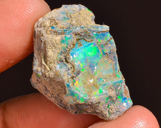 Tempting Top Grade Quality 100% Natural Welo Fire Ethiopian Opal Fancy Rough Loose Gemstone For Making Jewelry 25X15X14 MM 21.00 Cts KR57-11