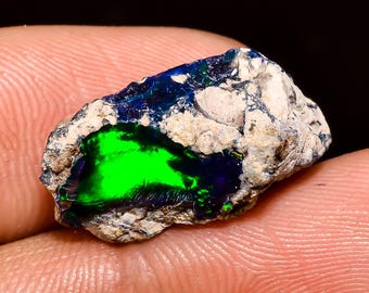 Exclusive Top Grade Quality 100% Natural Welo Fire Black Ethiopian Opal Rough Loose Gemstone For Making Jewelry 20X10X9 MM 7 Cts. KR04-33