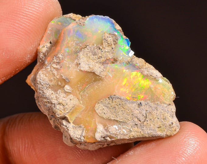 Terrific Top Grade Quality 100% Natural Welo Fire Ethiopian Opal Fancy Rough Loose Gemstone For Making Jewelry 28X19X9 MM 18.50 Cts. KR57-29