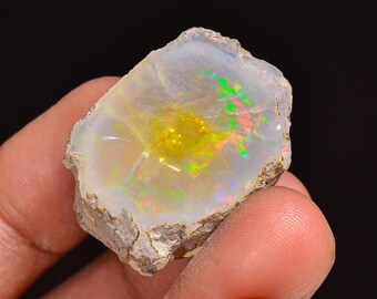 Welo Fire Ethiopian Opal Rough Gemstone: Jewelry Making (27X20X15 MM, 41.50 Cts.
