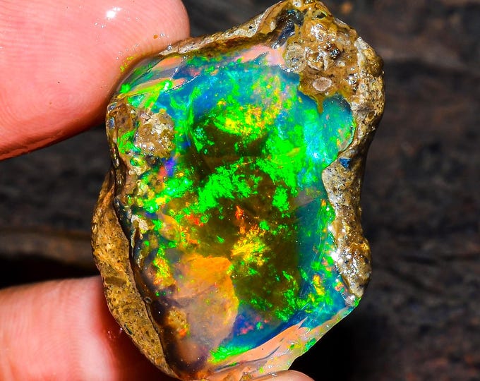 Opal Rough Gemstone, Natural Crystal Opal Rough,Welo Fire Crystal Opal, Flashy Fire Specimens Ethiopian Opal Raw, Oil Opal Rough, 35.50 Cts.