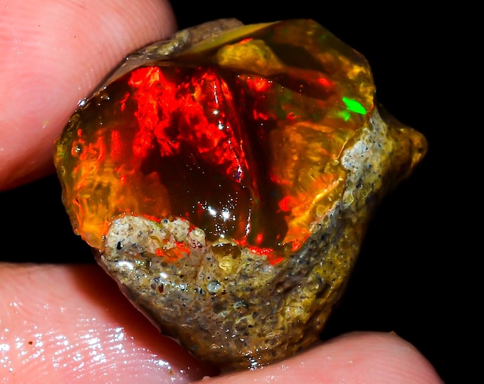 Opal Rough Gemstone, Natural Crystal Opal Rough,Welo Fire Crystal Opal, Flashy Fire Specimens Ethiopian Opal Raw, Oil Opal Rough, 21.50 Cts.