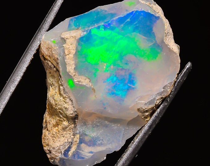 21.5 Cts. 100% Natural Welo Fire Ethiopian Opal Rough Loose Gemstone 27x19x10 MM