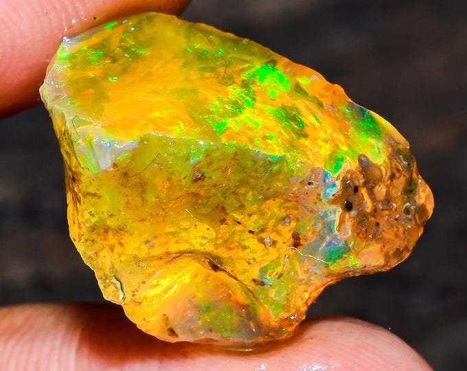 Opal Rough Gemstone, Natural Crystal Opal Rough,Welo Fire Crystal Opal, Flashy Fire Specimens Ethiopian Opal Raw, Oil Opal Rough, 11.50 Cts.