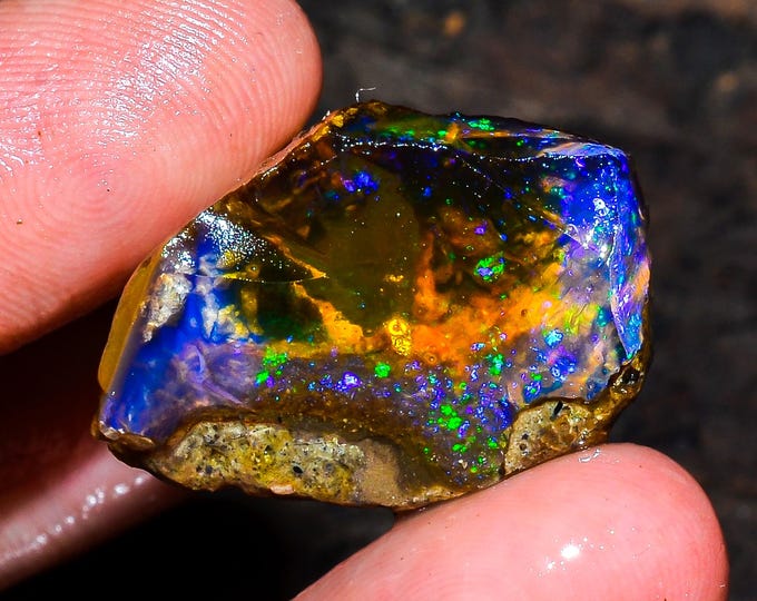 Opal Rough Gemstone, Natural Crystal Opal Rough,Welo Fire Crystal Opal, Flashy Fire Specimens Ethiopian Opal Raw, Oil Opal Rough, 28.00 Cts.