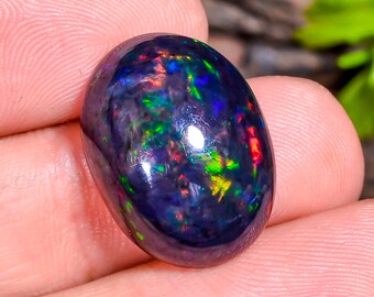Ethiopian Opal Cab 9.50Ct Black | Natural Oval Loose Gemstone