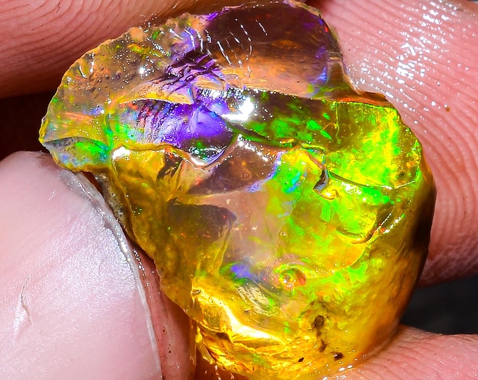 Opal Rough Gemstone, Natural Crystal Opal Rough,Welo Fire Crystal Opal, Flashy Fire Specimens Ethiopian Opal Raw, Oil Opal Rough, 10.00 Cts.