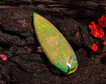 Monarch Opal Gemstone: Pear Cabochon for Jewelry Making (34X12X4 MM, 08.00 Cts)