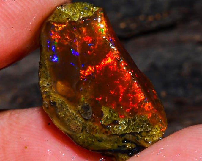 Opal Rough Gemstone, Natural Crystal Opal Rough,Welo Fire Crystal Opal, Flashy Fire Specimens Ethiopian Opal Raw, Oil Opal Rough, 07.00 Cts.