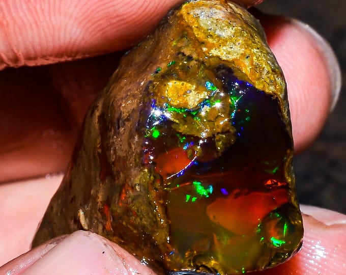 Opal Rough Gemstone, Natural Crystal Opal Rough,Welo Fire Crystal Opal, Flashy Fire Specimens Ethiopian Opal Raw, Oil Opal Rough, 9.2 Cts.