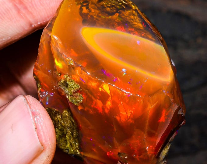 Opal Rough Gemstone, Natural Crystal Opal Rough,Welo Fire Crystal Opal, Flashy Fire Specimens Ethiopian Opal Raw, Oil Opal Rough,105.00 Cts.