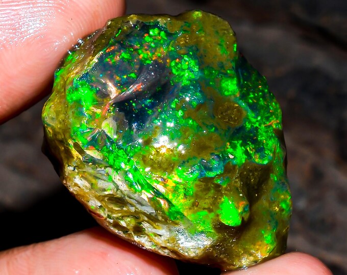 Opal Rough Gemstone, Natural Crystal Opal Rough,Welo Fire Crystal Opal, Flashy Fire Specimens Ethiopian Opal Raw, Oil Opal Rough, 42.00 Cts.