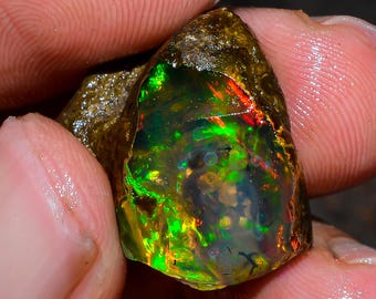 Opal Rough Gemstone, Natural Crystal Opal Rough,Welo Fire Crystal Opal, Flashy Fire Specimens Ethiopian Opal Raw, Oil Opal Rough, 20.50 Cts.