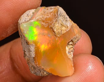 Ethiopian Opal Rough Gemstone: Natural Welo Fire Opal for Jewelry Making.