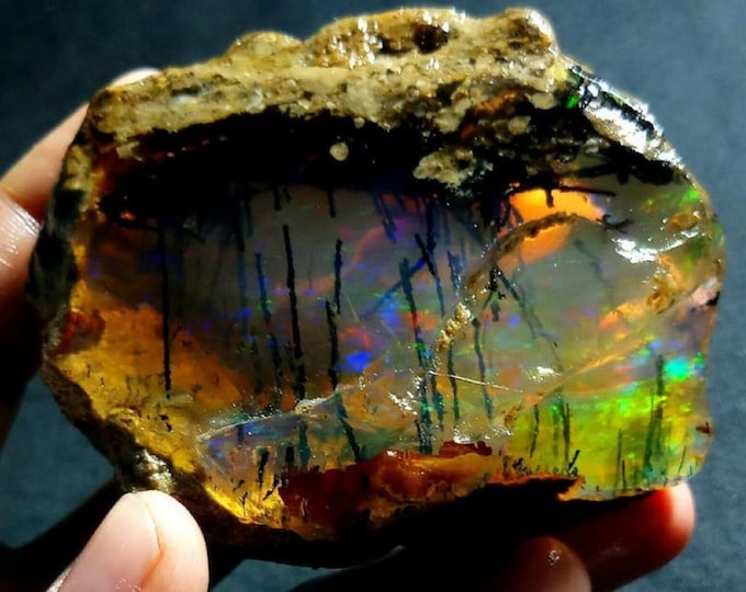 Featured listing image: Museum Piece Large Crystal Opal, Natural Ethiopian Water, oil Opal Rough - 1121 ct