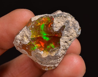 Gorgeous Top Grade Quality 100% Natural Welo Fire Ethiopian Opal Fancy Rough Loose Gemstone For Making Jewelry 28X24X17 MM 52.00 Cts KR63-12