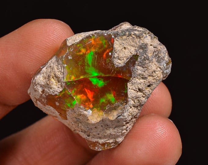 Gorgeous Top Grade Quality 100% Natural Welo Fire Ethiopian Opal Fancy Rough Loose Gemstone For Making Jewelry 28X24X17 MM 52.00 Cts KR63-12