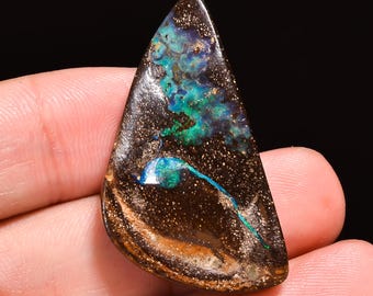 Boulder Opal Cabochon: Natural Australian Gemstone for Jewelry Making (36X19X7 MM, 44.50 Cts.)