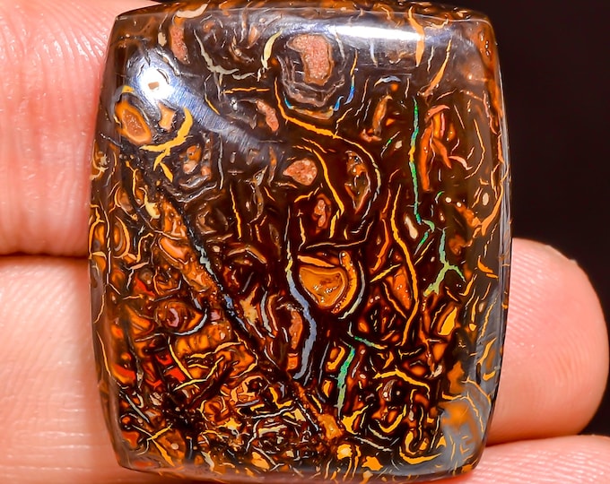 Exclusive Top Grade Quality 100% Natural Boulder Opal Radiant Shape Cabochon Loose Gemstone For Making Jewelry 29X25X6 MM 55.00 Cts. KR44-44