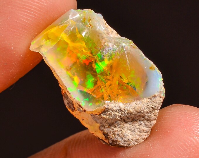 Unique Top Grade Quality 100% Natural Welo Fire Ethiopian Opal Fancy Rough Loose Gemstone For Making Jewelry 21X15X6 MM 10.00 Cts. KR57-13