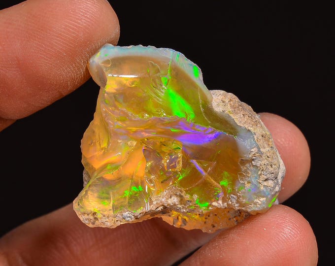 Incredible Top Grade Quality 100% Natural Welo Fire Ethiopian Opal Fancy Rough Loose Gemstone For Making Jewelry 36X25X18MM 51.00 Cts