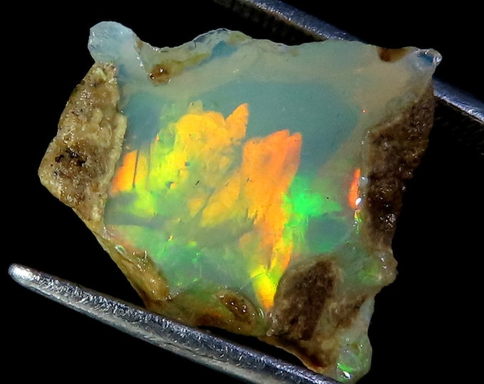 Classic Top Grade Quality 100% Natural Welo Fire Ethiopian Opal Fancy Rough Loose Gemstone For Making Jewelry 13x15x05 MM 05.10 Cts.