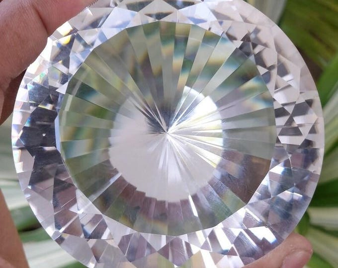 2285 crt Natural Large Clear Himalayan Crystal Quartz | Key Crystal | 100% Clear Himalayan Healing Crystal | Diamond Faceted Crystal Point