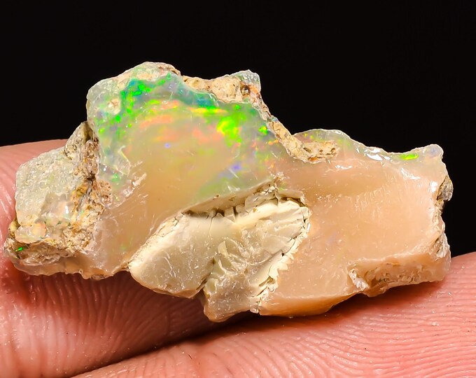 12.00 Cts. 100% Natural Welo Fire Ethiopian Opal Rough Loose Gemstone 26X14X09 MM
