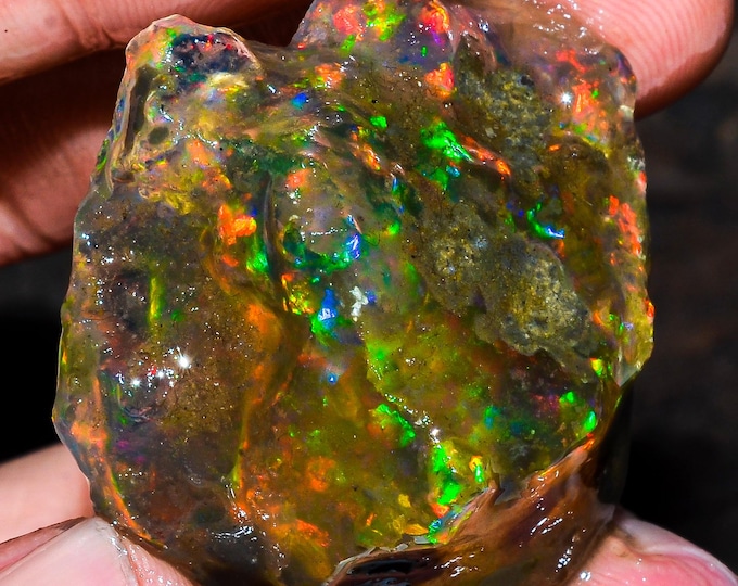 Opal Rough Gemstone, Natural Crystal Opal Rough,Welo Fire Crystal Opal, Flashy Fire Specimens Ethiopian Opal Raw, Oil Opal Rough,72.50 Cts.