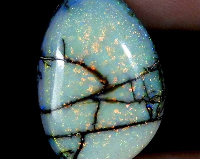 MONARCH OPAL Cabochon  -  6.70Cts Monarch/Sterling Opal Color Changing, Multi Fire Opal For Jewelry
