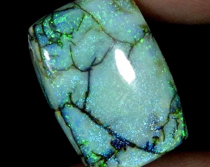 MONARCH OPAL Cabochon  -  5.60Cts Monarch/Sterling Opal Color Changing, Multi Fire Opal For Jewelry